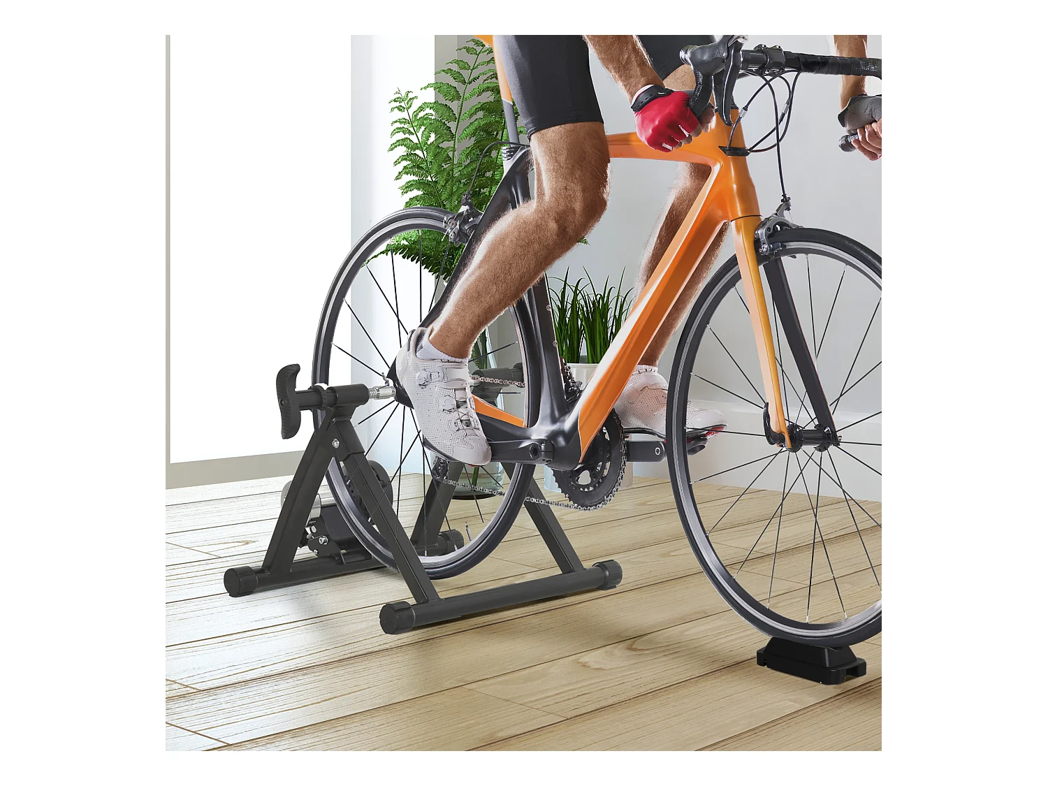 Rodillo entrenamiento bicicleta negro 54.5x47.2x39.1 cm HOMCOM