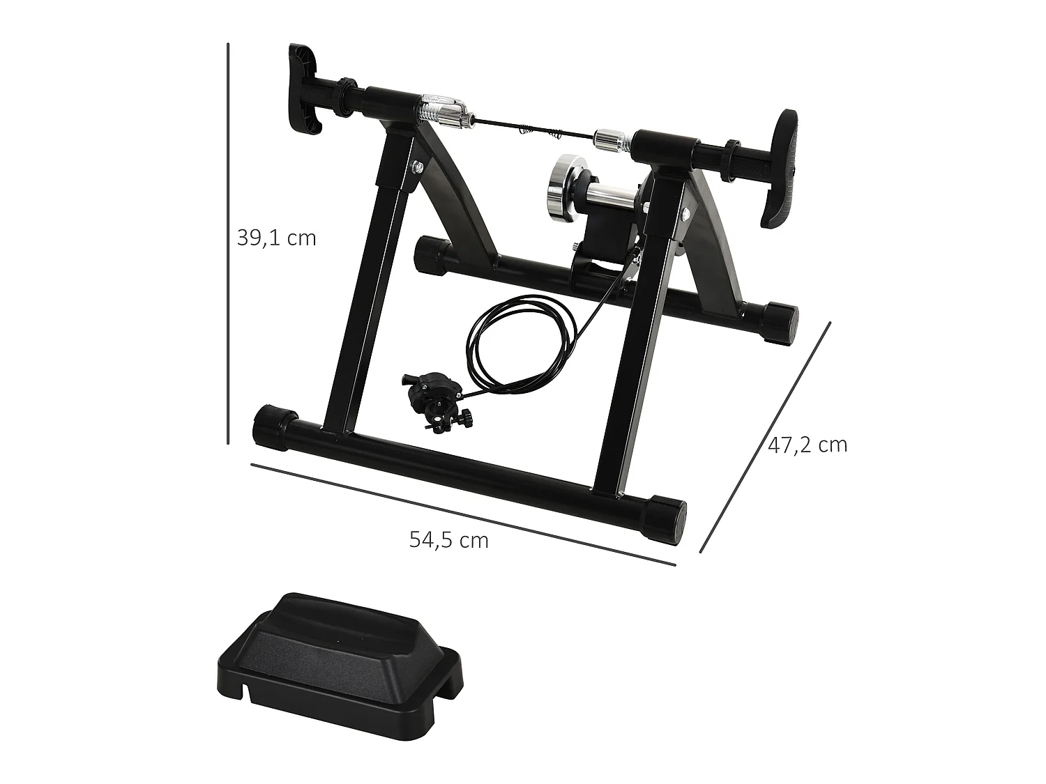 Rodillo entrenamiento bicicleta negro 54.5x47.2x39.1 cm HOMCOM