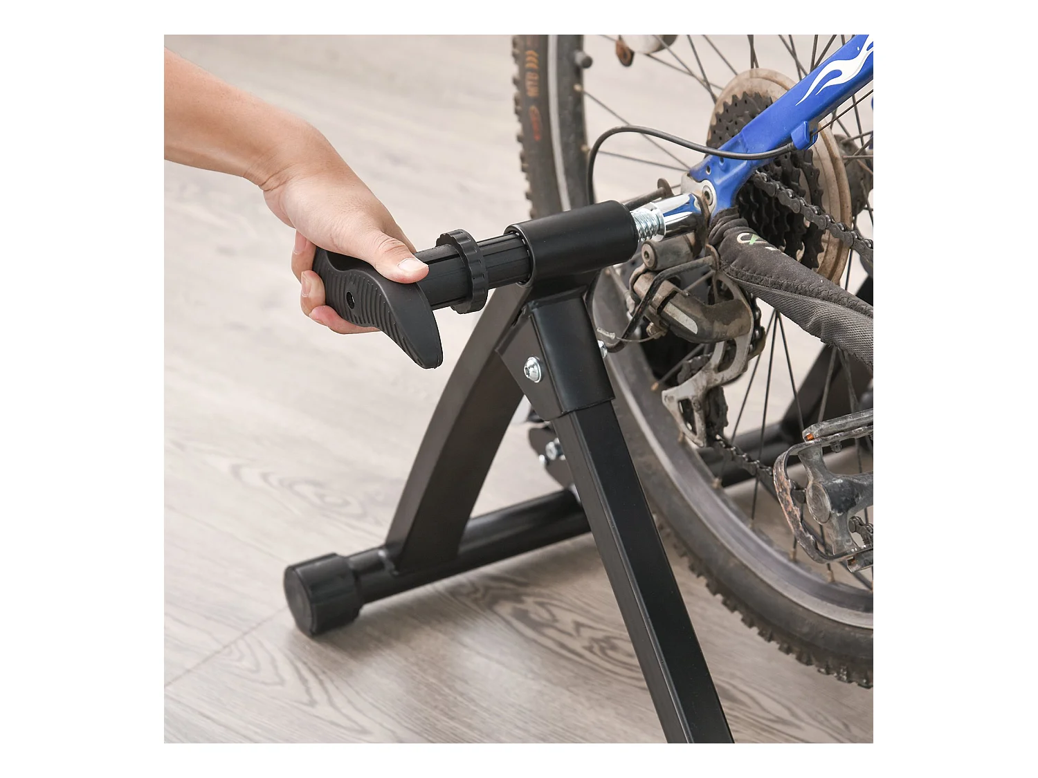 Rodillo entrenamiento bicicleta negro 54.5x47.2x39.1 cm HOMCOM