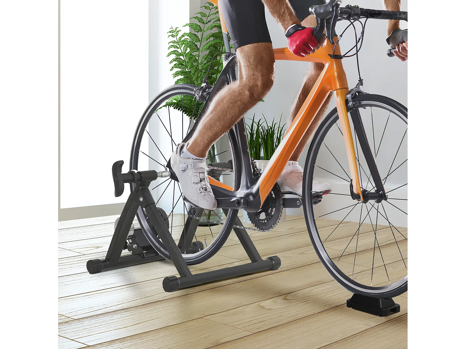 Rodillo entrenamiento bicicleta negro 54.5x47.2x39.1 cm HOMCOM