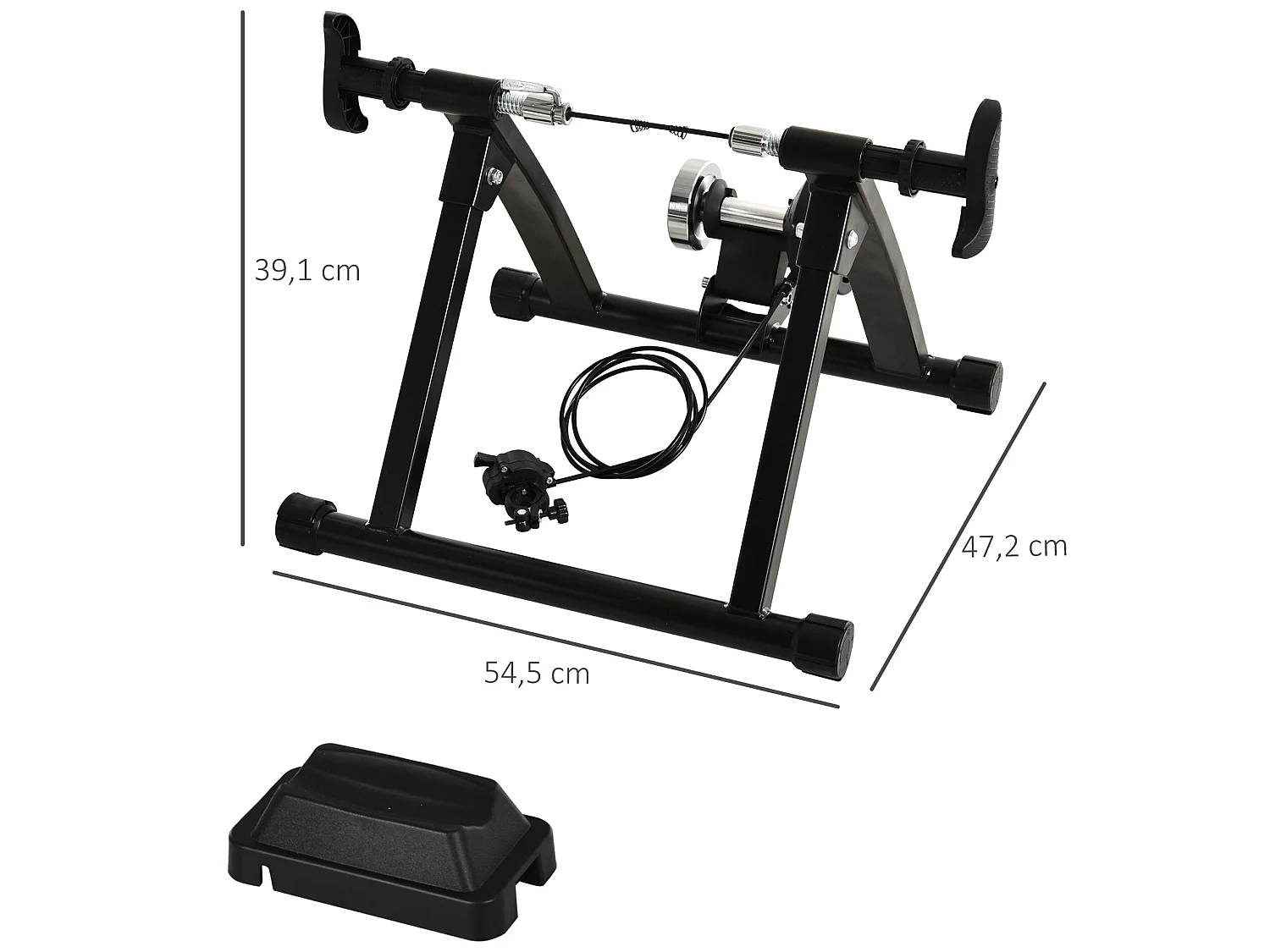 Rodillo entrenamiento bicicleta negro 54.5x47.2x39.1 cm HOMCOM