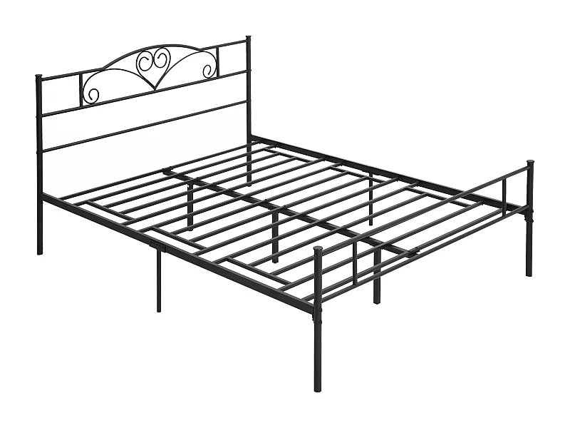 Marco de cama doble negro 158x211x106 cm HOMCOM