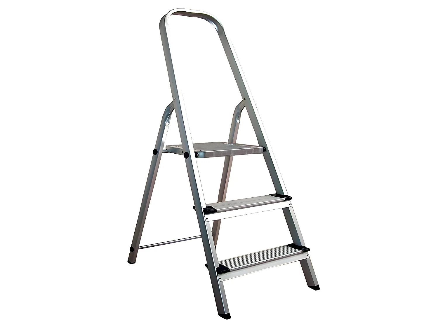 Échelle en métal avec 3 marches Gris 130x42x68cm O91