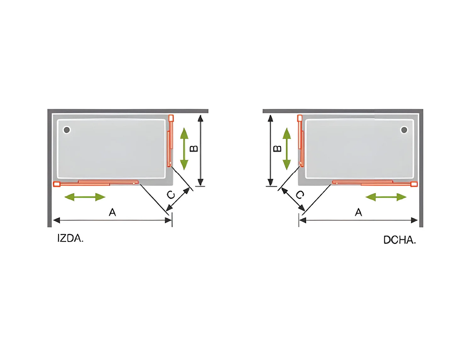 Angular de ducha 2 Fijos 70 cm + 2 Puertas Correderas 140 cm 140 cm S400 con Cristal serigrafiado