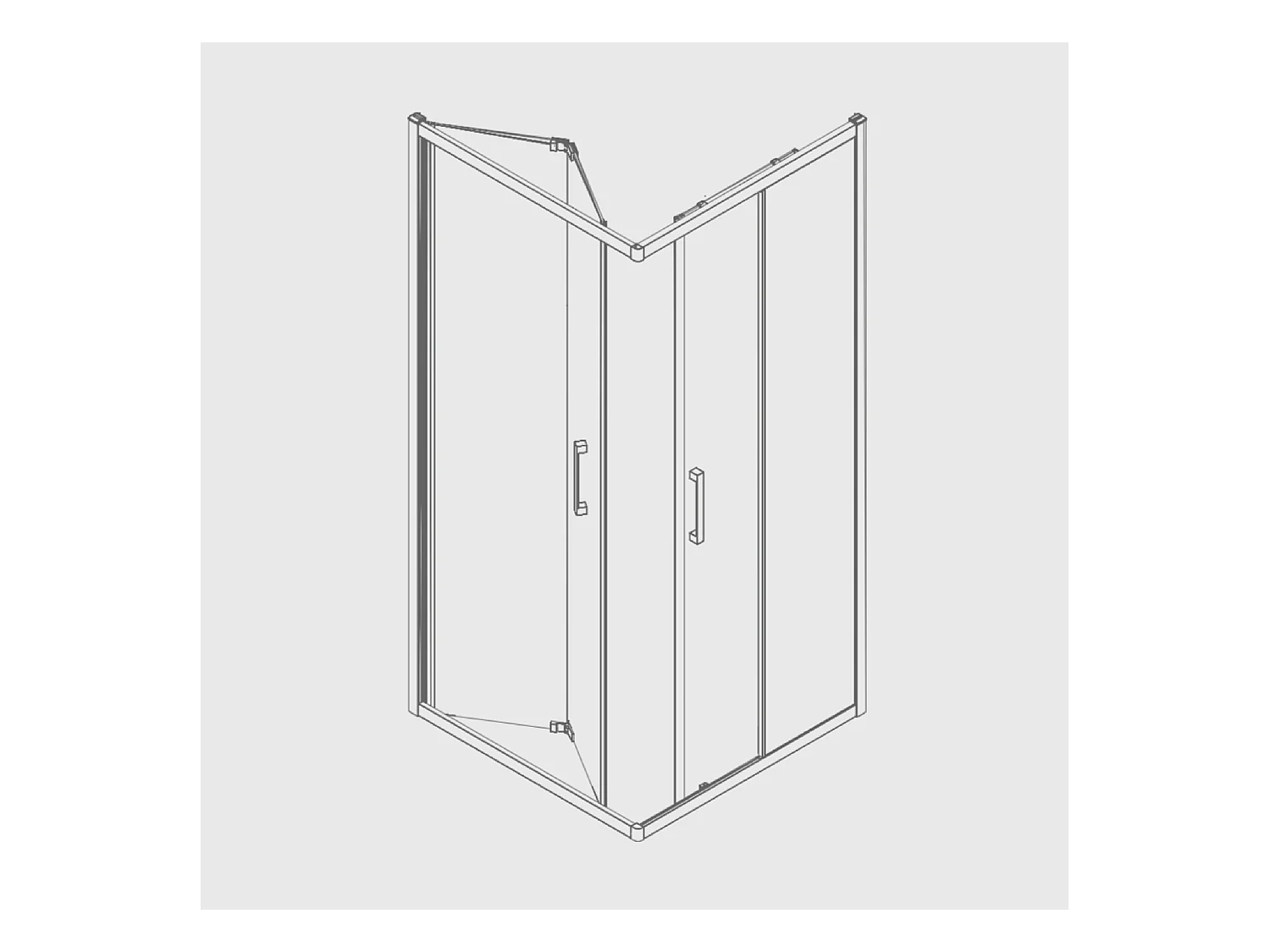 Angular de ducha Puerta Plegable 80 cm + Puerta Corredera 100 cm S300 con Cristal serigrafiado