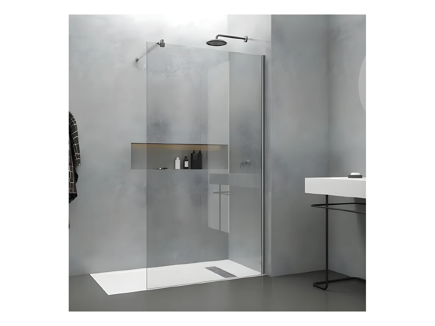 Panel fijo de ducha PETERSON Cristal transparente