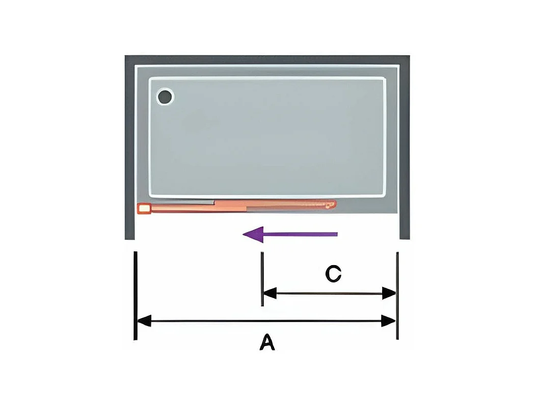 Frontal de ducha + Puerta Corredera 160 cm S400 Cromado Pared lateral: 76 - 79 cm