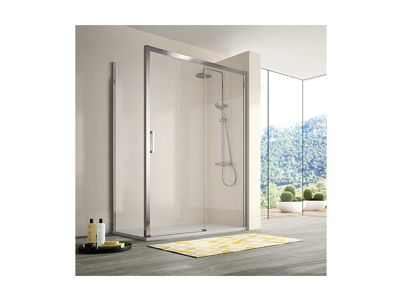 Frontal de ducha + Puerta Corredera 135 cm S400 Cromado Pared lateral: 66 - 69 cm