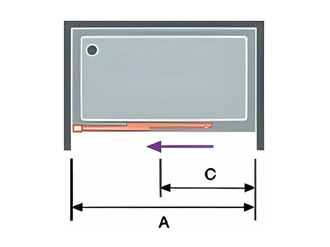 Frontal de ducha + Puerta Corredera 110 cm S400 Cromado con Cristal serigrafiado Pared lateral: 76 - 79 cm