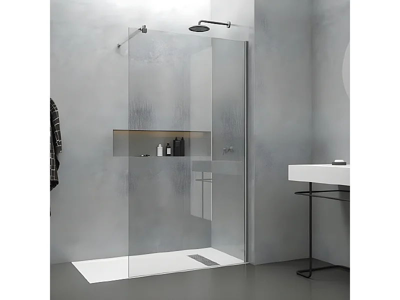 Panel fijo de ducha PETERSON Cristal transparente