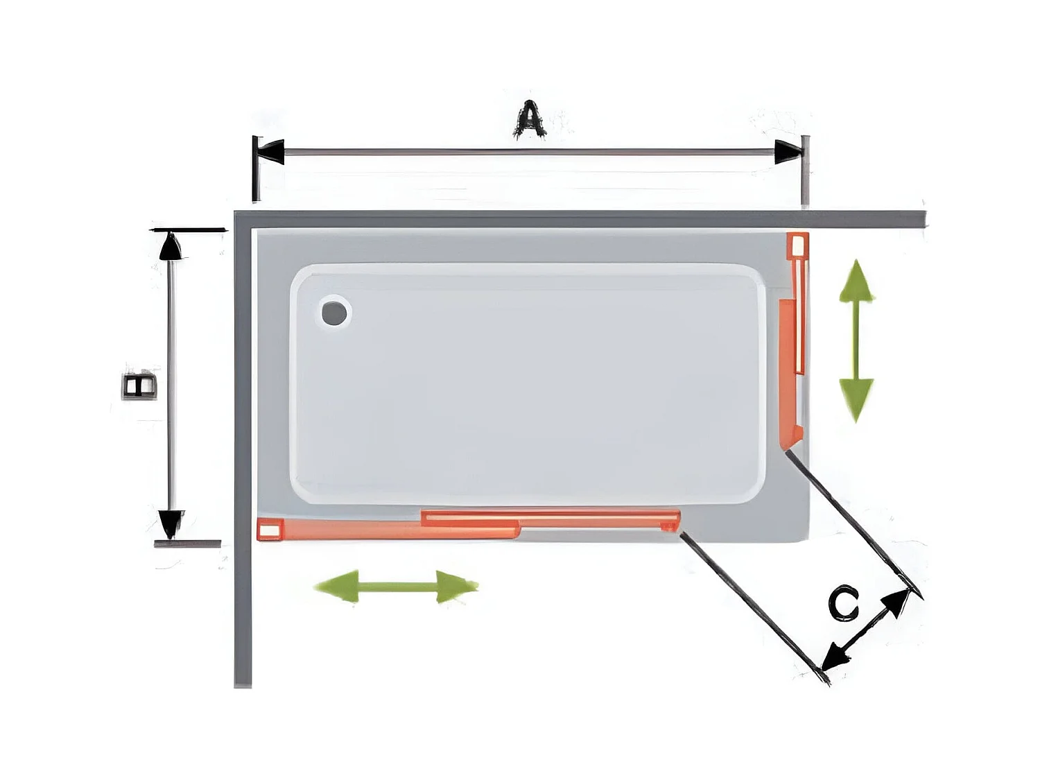 Angular de ducha 2 Fijos 70 cm + 2 Puertas Correderas 100 cm 100 cm LUKA