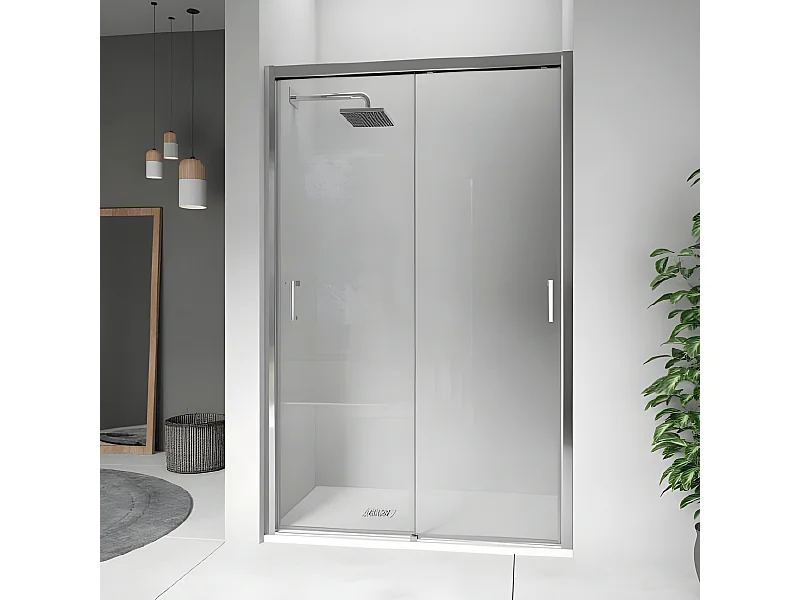 Puerta corredera doble Ducha COOPER Cristal transparente Lateral fijo: 70 cm