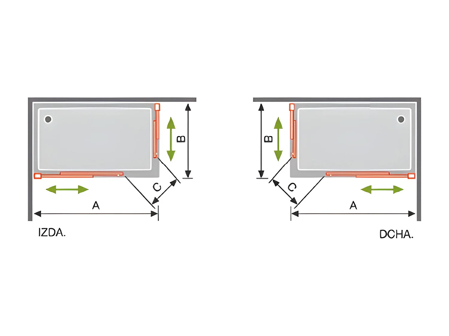 Angular de ducha 2 Fijos 80 cm + 2 Puertas Correderas 115 cm 115 cm S400 con Cristal serigrafiado