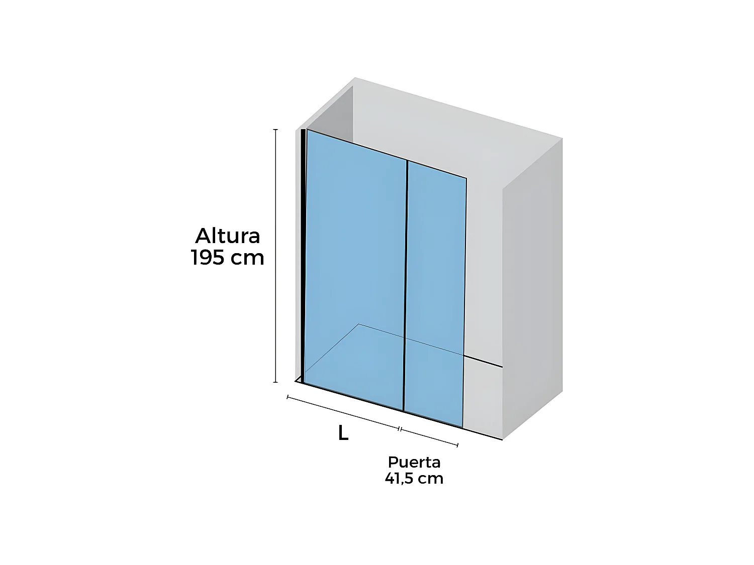 Panel Fijo de ducha + Puerta abatible SMITH Cristal transparente