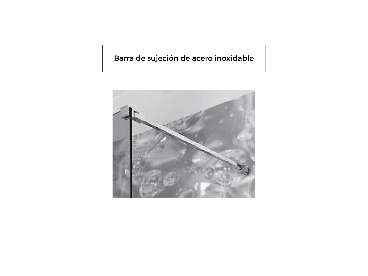 Panel fijo de ducha WALK IN Perfil Negro Grosor Cristal 6 mm