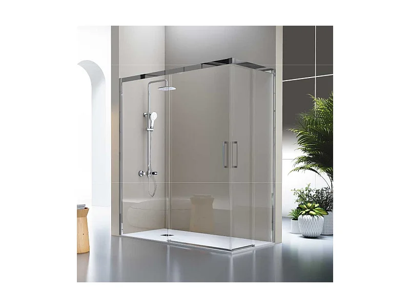 Angular de ducha 2 Fijos 80 cm + 2 Puertas Correderas 135 cm 135 cm LUKA