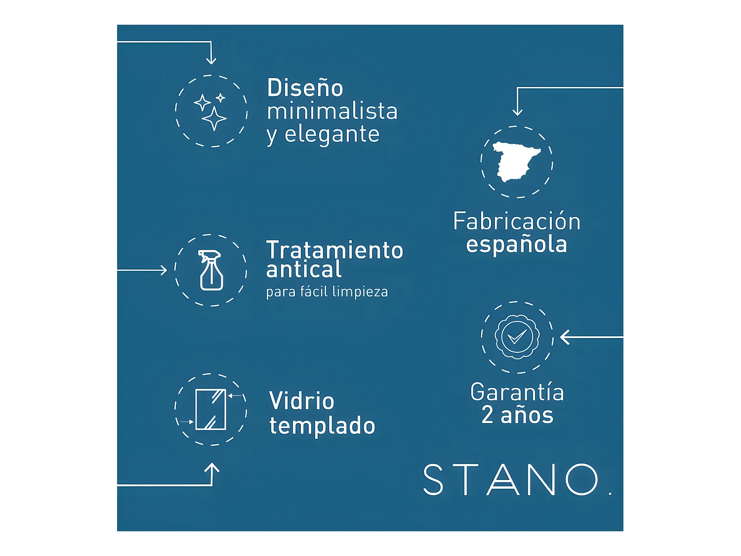 Panel fijo de ducha PETERSON Black Cristal transparente