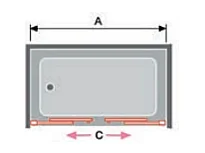 Frontal de ducha 2 Fijos + 2 Puertas Correderas 155 cm SLIM