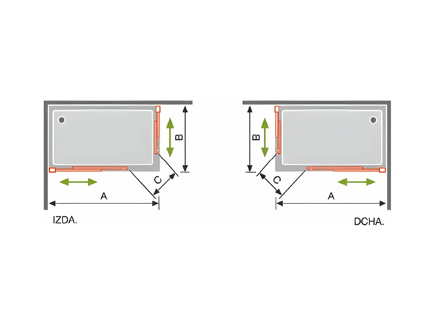 Angular de ducha 2 Fijos 80 cm + 2 Puertas Correderas 140 cm 140 cm S400 con Cristal serigrafiado