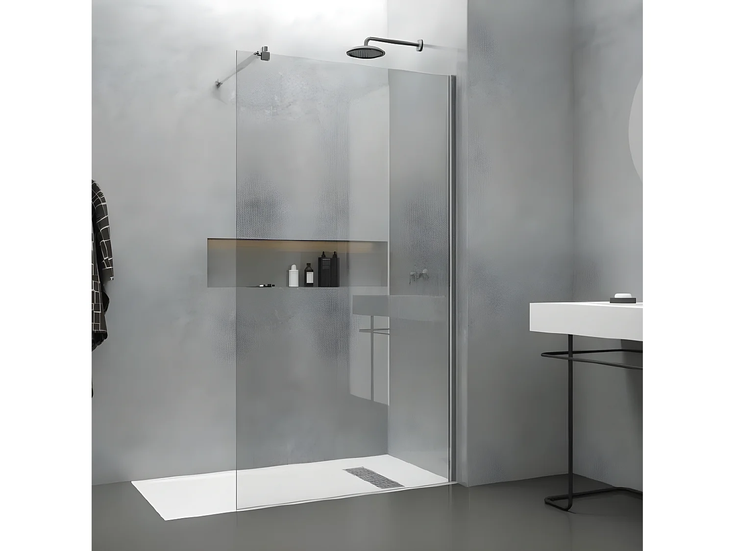 Panel fijo de ducha PETERSON Cristal transparente