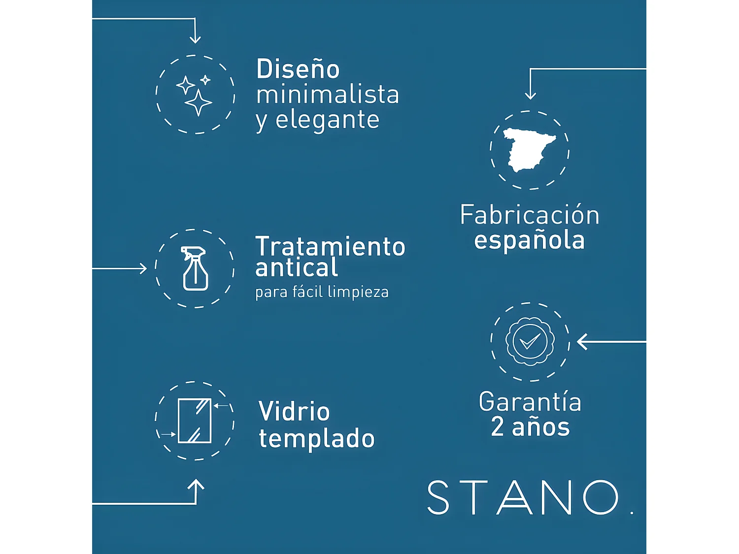 Panel Fijo de ducha + Puerta abatible SMITH Cristal serigrafiado