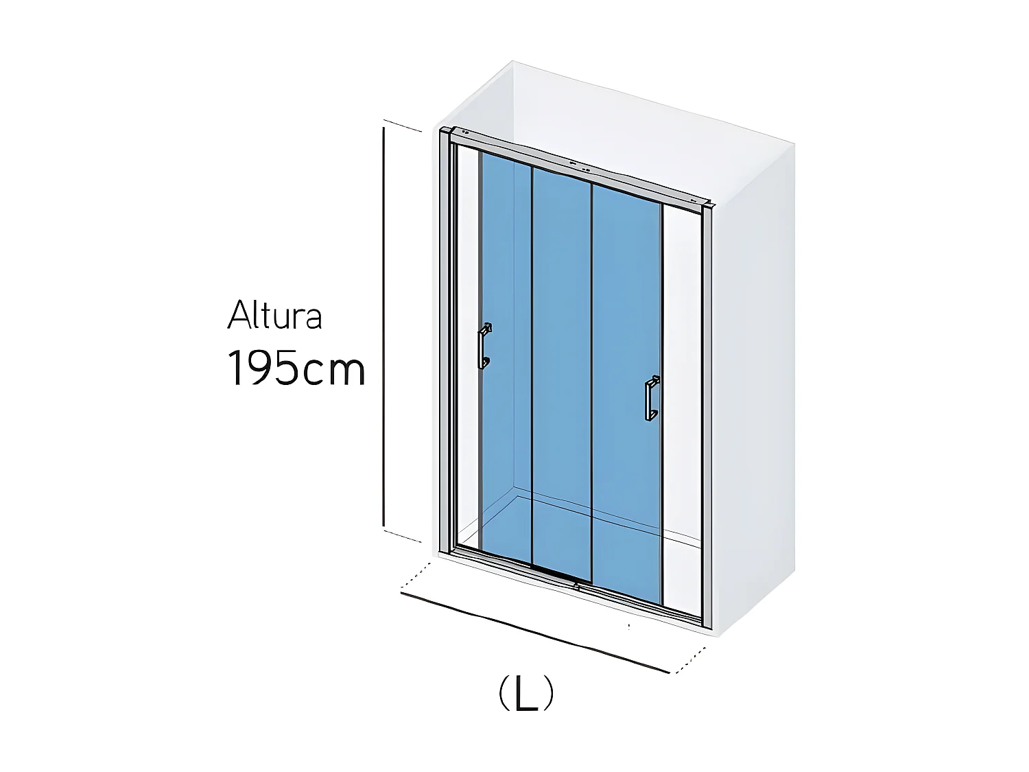 Puerta corredera doble Ducha COOPER Cristal serigrafiado Sin lateral