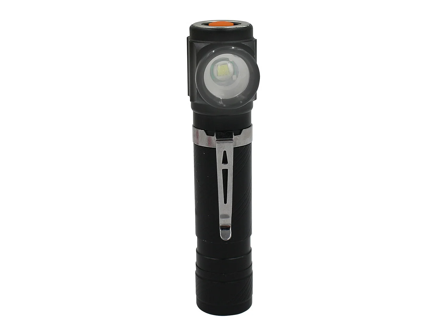 Lampe de poche LED latérale avec USB et 4 modes d'éclairage Noir/Argent 7500K 20000H 7hSevenOn