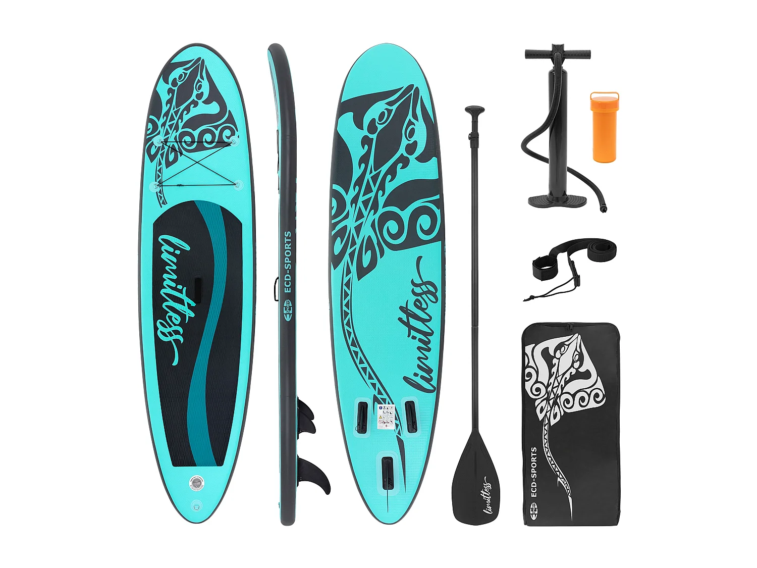 Stand up paddle board gonflable Limitless turquoise ECD Germany