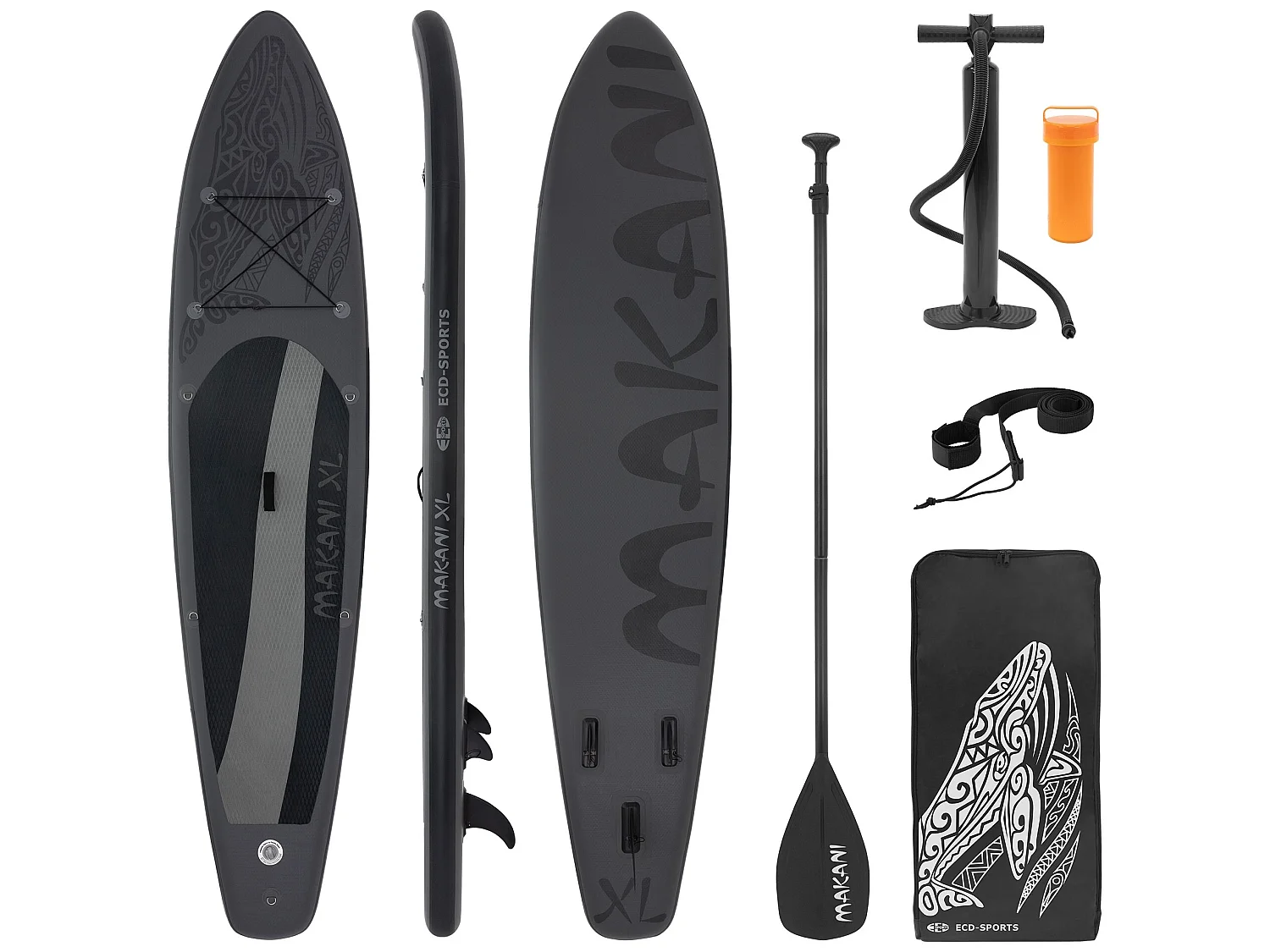 Stand up paddle board gonflable XXL noir 380 cm ECD Germany