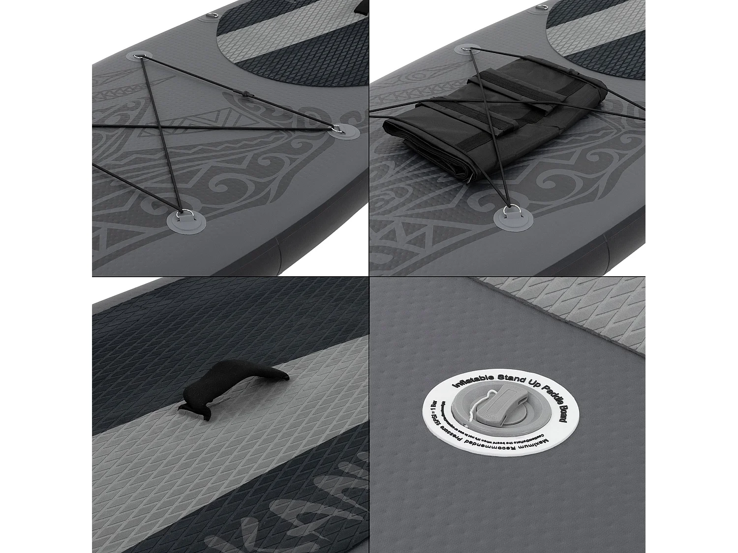 Stand up paddle board gonflable XXL noir 380 cm ECD Germany