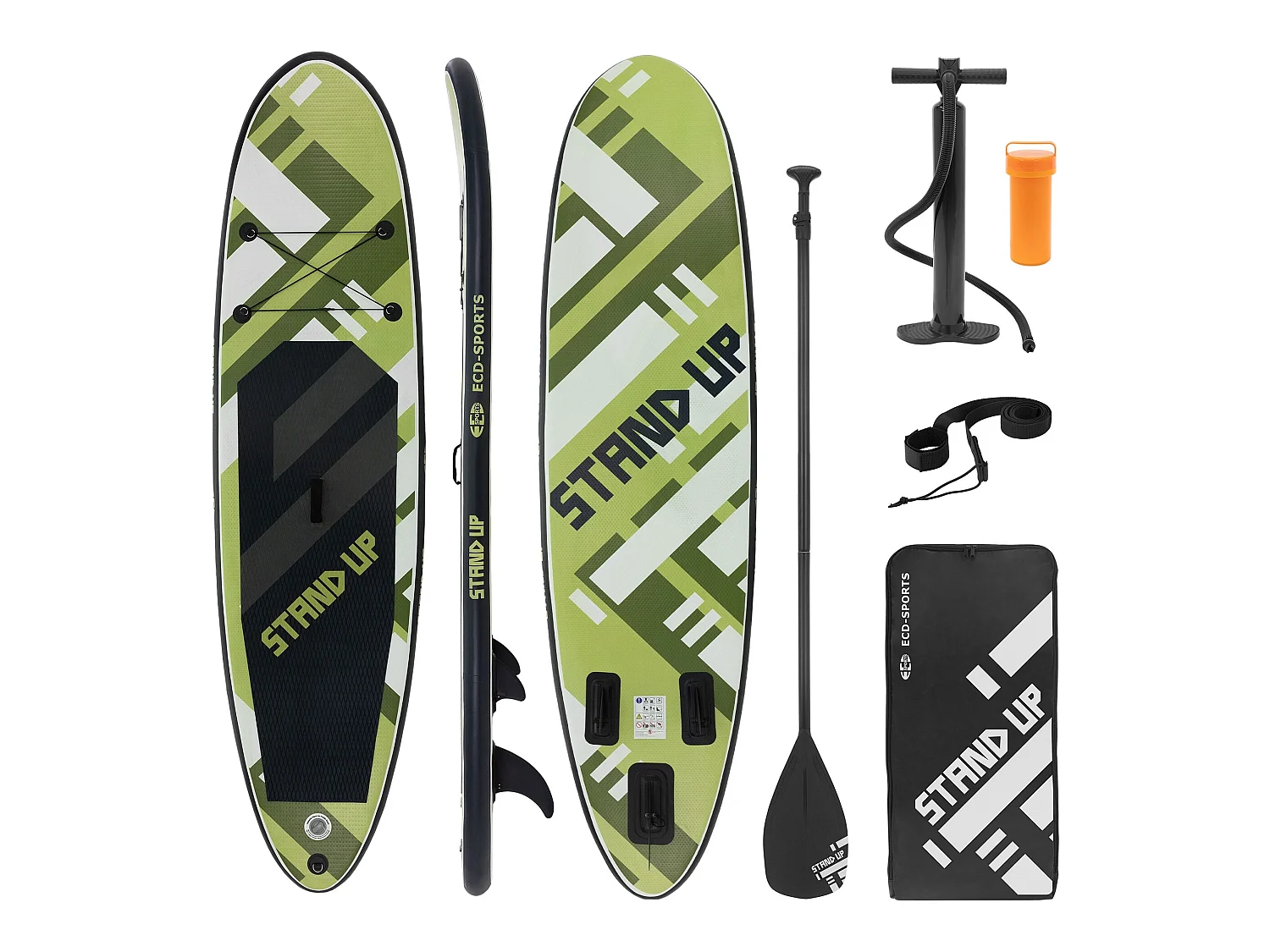 Stand up paddle board SUP gonflable Stripes olive 308 cm ECD Germany