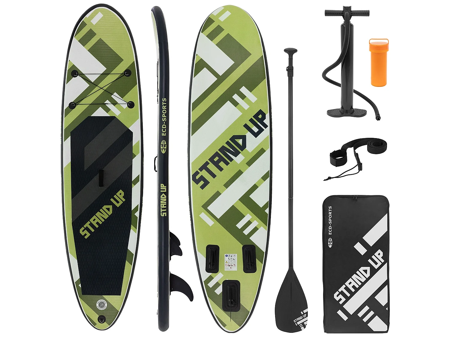 Stand up paddle board SUP gonflable Stripes olive 308 cm ECD Germany