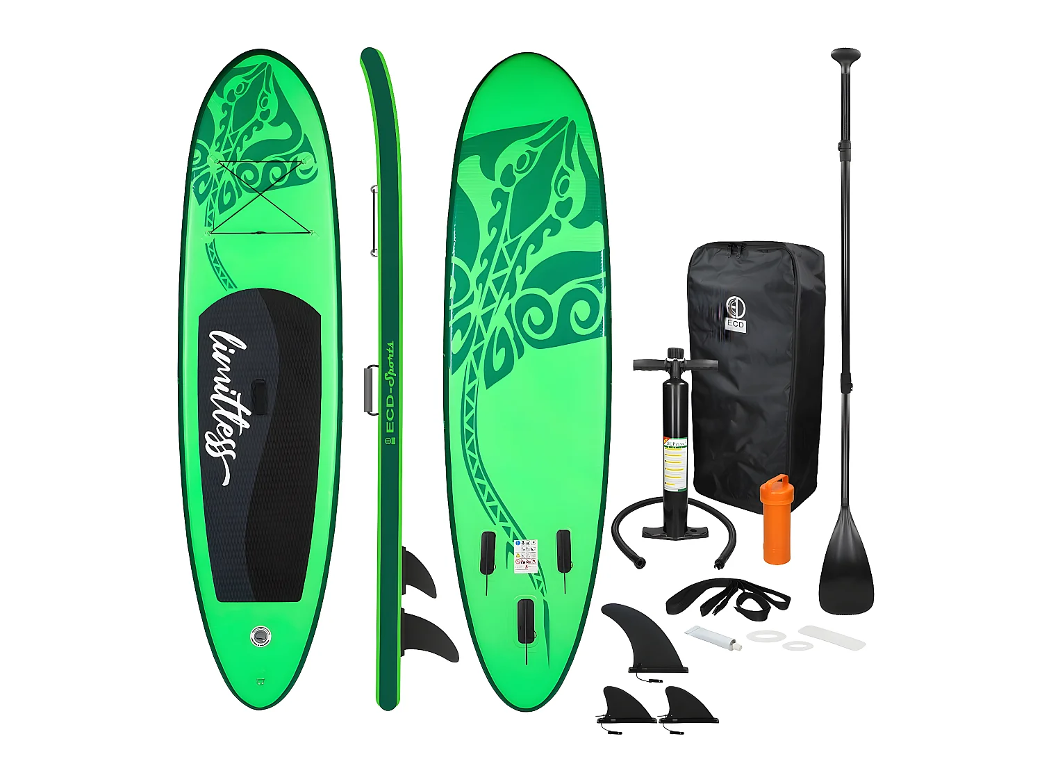 Stand up paddle board gonflable Limitless vert 120kg ECD Germany