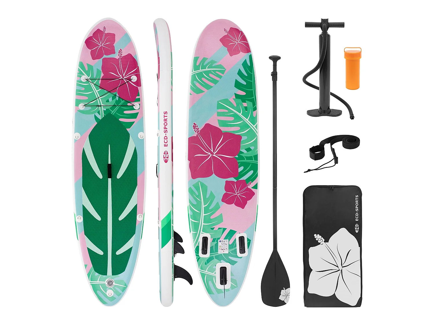 Stand up paddle board SUP gonflable Flowers menthe/rose 320 cm ECD Germany