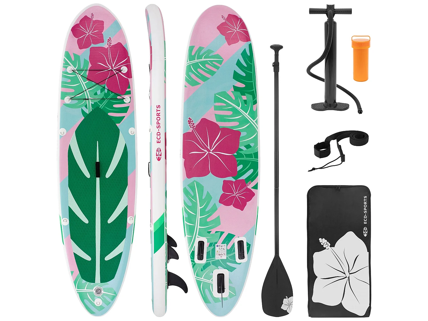Stand up paddle board SUP gonflable Flowers menthe/rose 320 cm ECD Germany