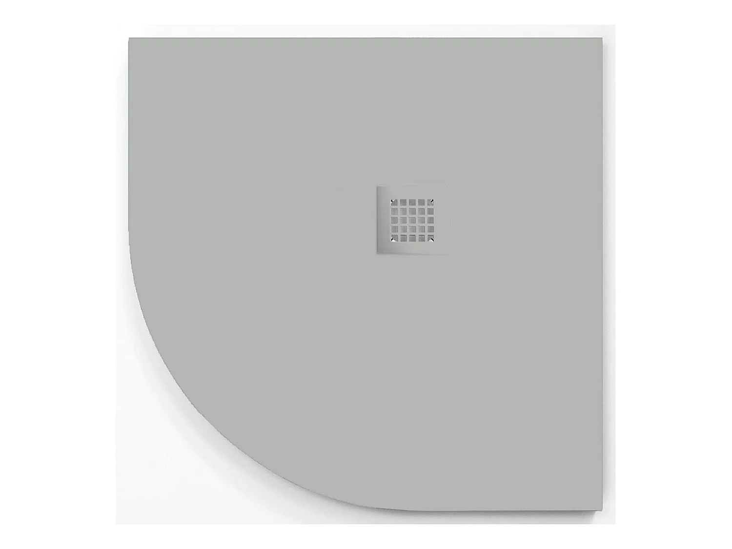 Plato de ducha  ONDA CURVE CENIZA  90x90 cm (radio 50) rejilla color