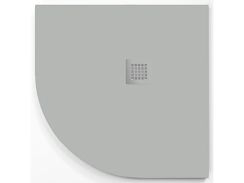 Plato de ducha  ONDA CURVE CENIZA  90x90 cm (radio 50) rejilla color