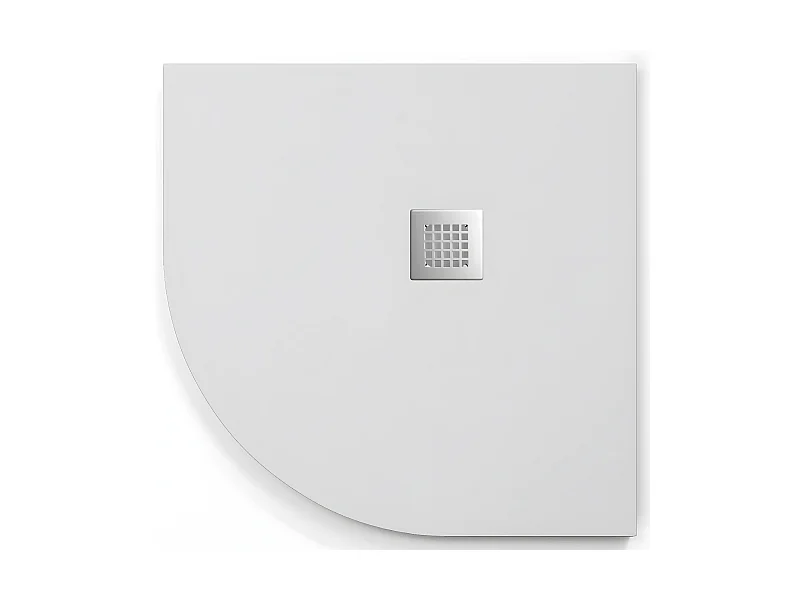 Plato de ducha  ONDA CURVE BLANCO  90x90 cm (radio 55) rejilla inox