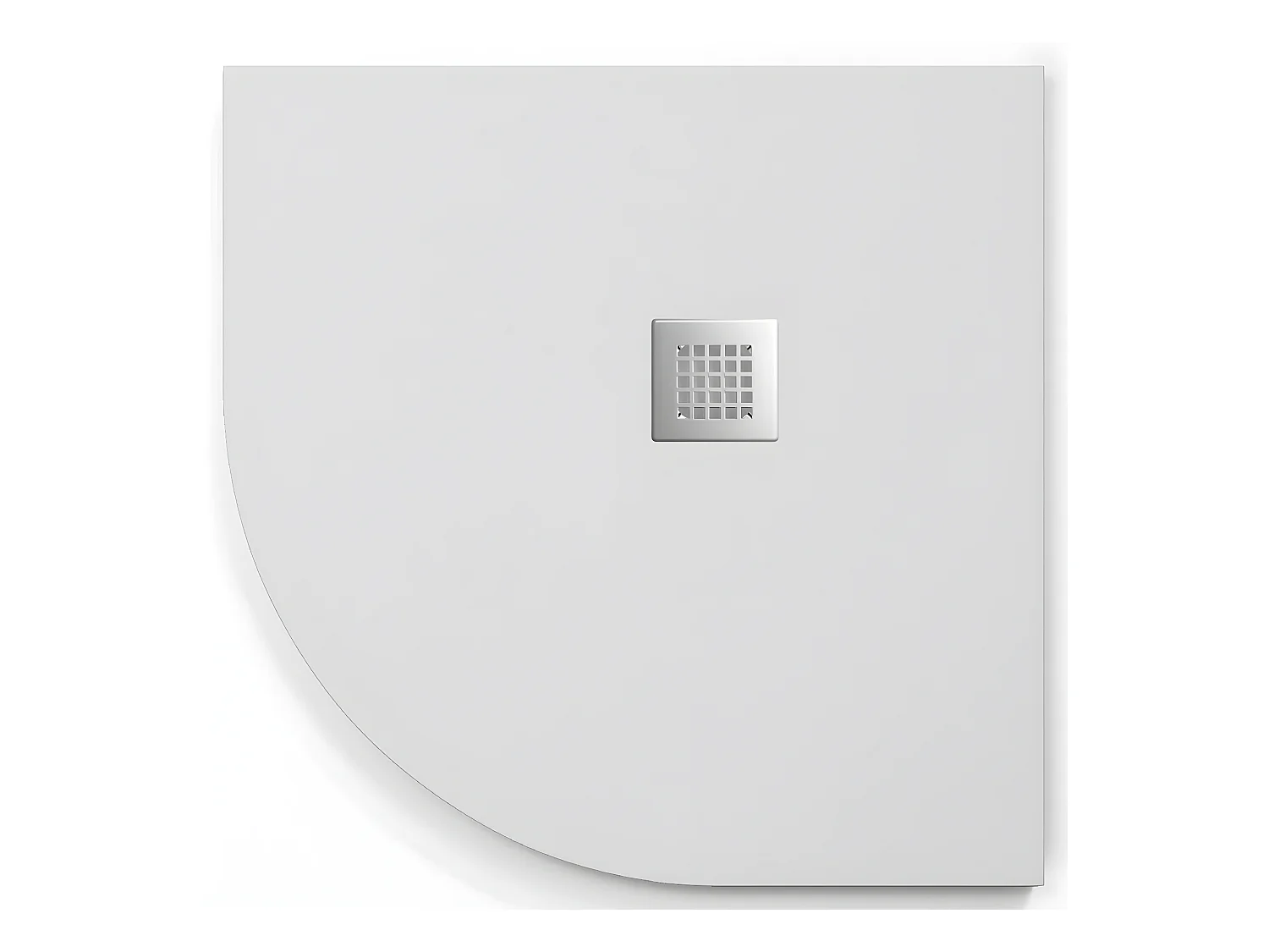 Plato de ducha  ONDA CURVE BLANCO  90x90 cm (radio 55) rejilla inox