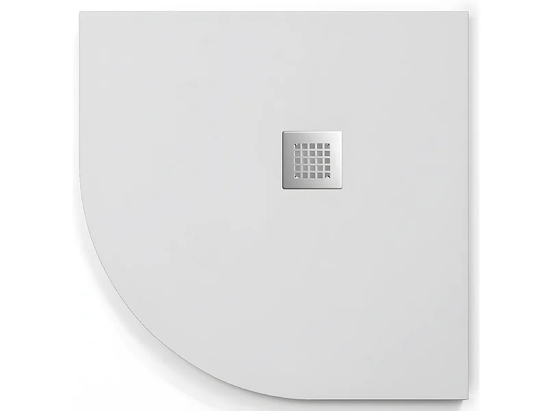 Plato de ducha  ONDA CURVE BLANCO  80x80 cm (radio 55) rejilla inox