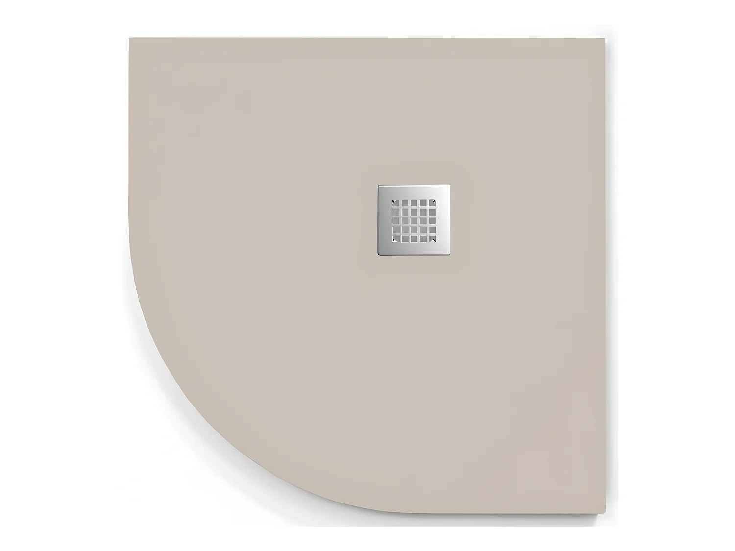 Plato de ducha  ONDA CURVE CREMA  90x90 cm (radio 50) rejilla inox