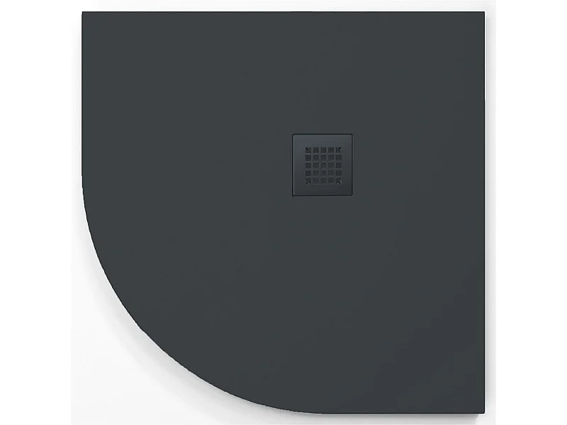 Plato de ducha  ONDA CURVE ANTRACITA  80x80 cm (radio 55) rejilla color