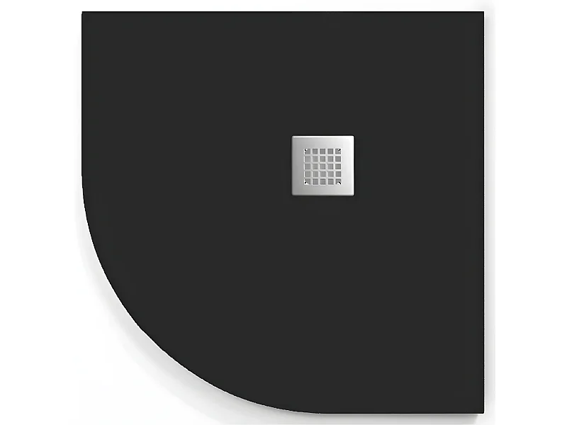 Plato de ducha  ONDA CURVE NEGRO  90x90 cm (radio 50) rejilla inox