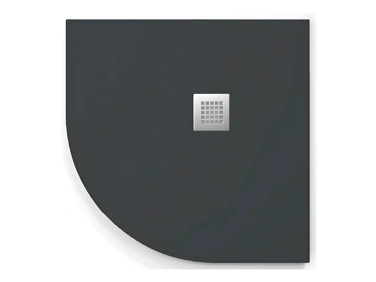 Plato de ducha  ONDA CURVE ANTRACITA  90x90 cm (radio 50) rejilla inox