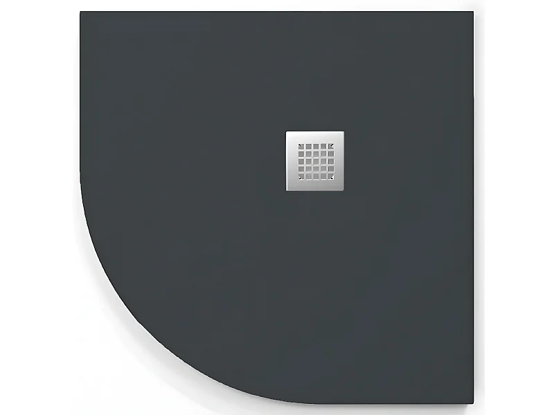 Plato de ducha  ONDA CURVE ANTRACITA  90x90 cm (radio 50) rejilla inox