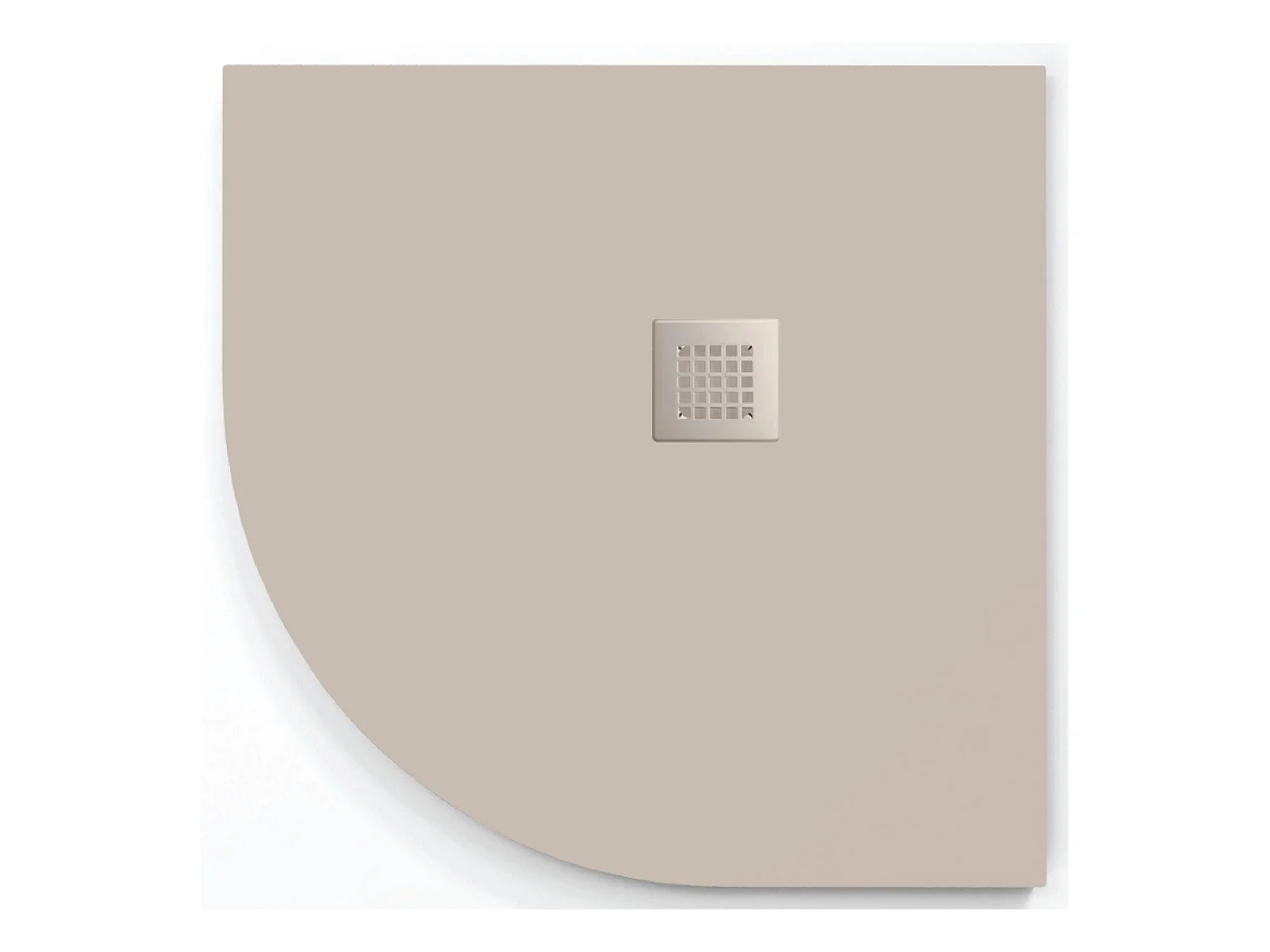 Plato de ducha  ONDA CURVE CREMA  90x90 cm (radio 55) rejilla color