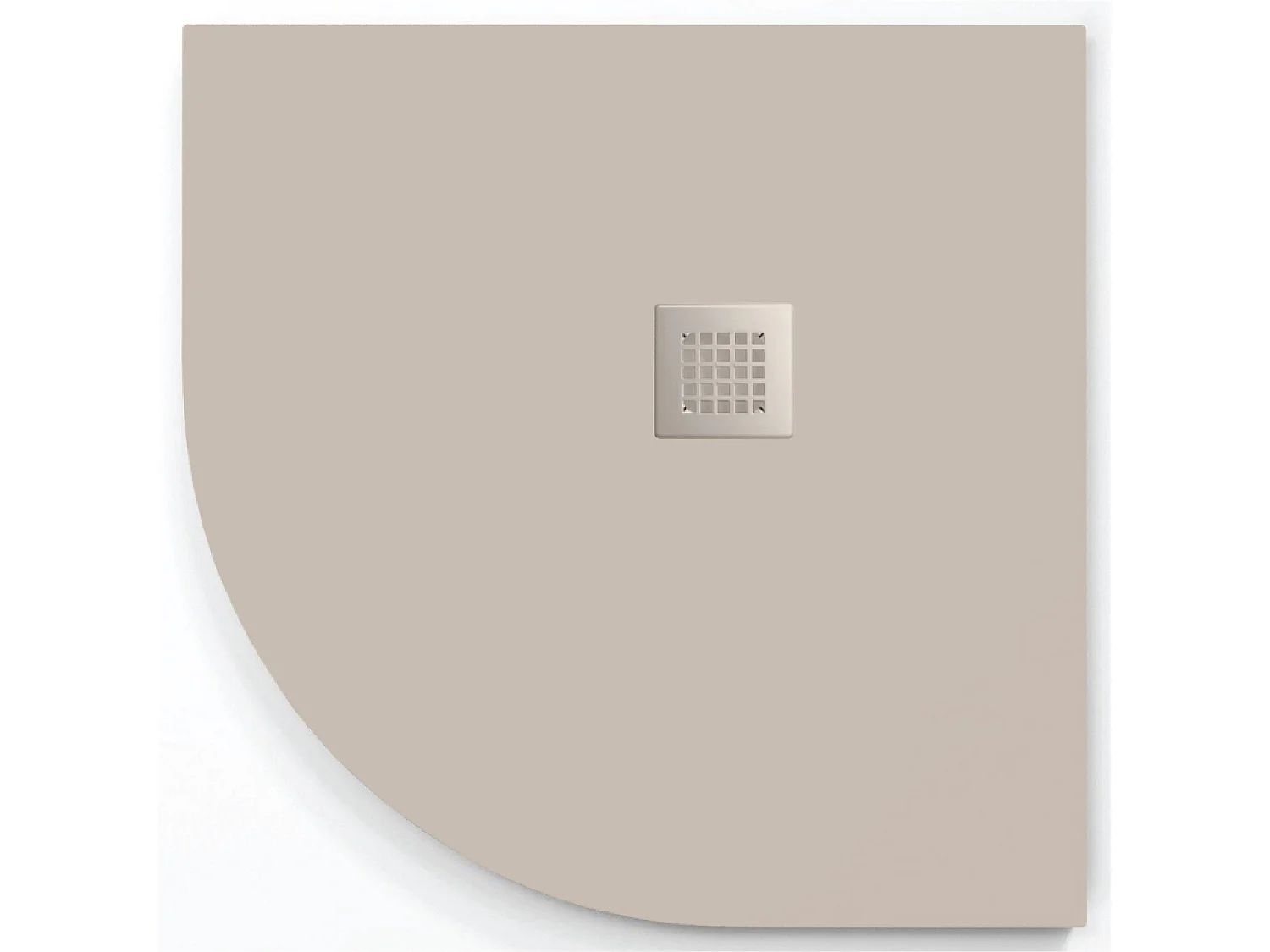 Plato de ducha  ONDA CURVE CREMA  90x90 cm (radio 55) rejilla color