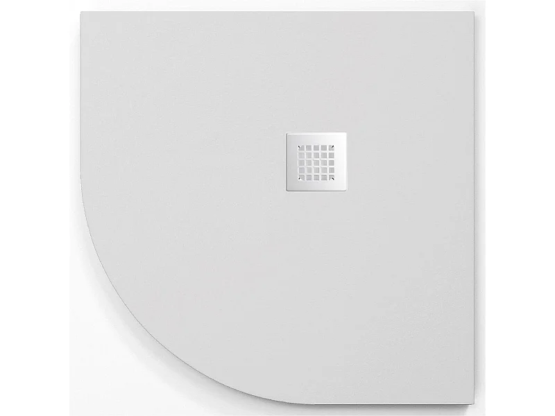 Plato de ducha  ONDA CURVE BLANCO  80x80 cm (radio 55) rejilla color