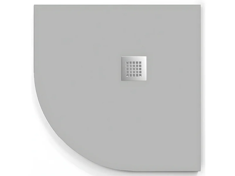 Plato de ducha  ONDA CURVE CENIZA  90x90 cm (radio 55) rejilla inox