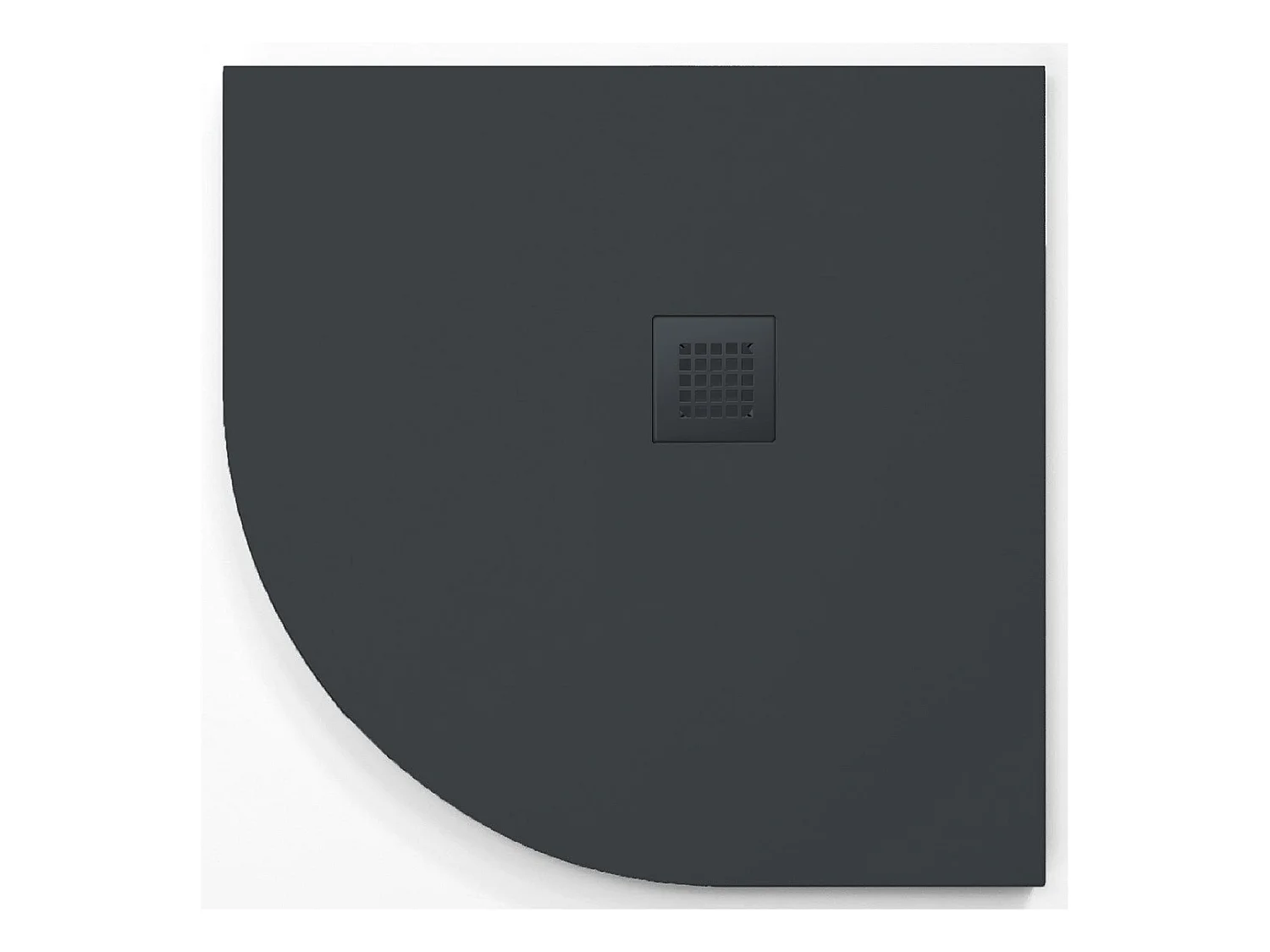 Plato de ducha  ONDA CURVE ANTRACITA  90x90 cm (radio 50) rejilla color